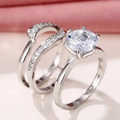 Vintage-Style Silver-Tone Zirconia Ring Set