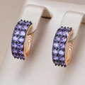 Purple Crystal Hoop Earrings