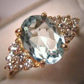 Vintage-Style Bright Blue Glass Ring