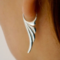 Vintage-Style Silver-Tone Wing Earrings