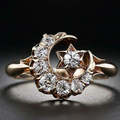 Vintage-Style Bright Lunar Ring