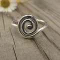 Adjustable Vintage-Style Spiral Silver-Tone Ring