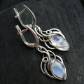 Vintage-Style White Opal-Look Dangle Earrings