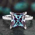 Vintage-Style Blue Cube Ring