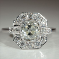 Vintage-Style Zirconia and Silver-Tone Ring