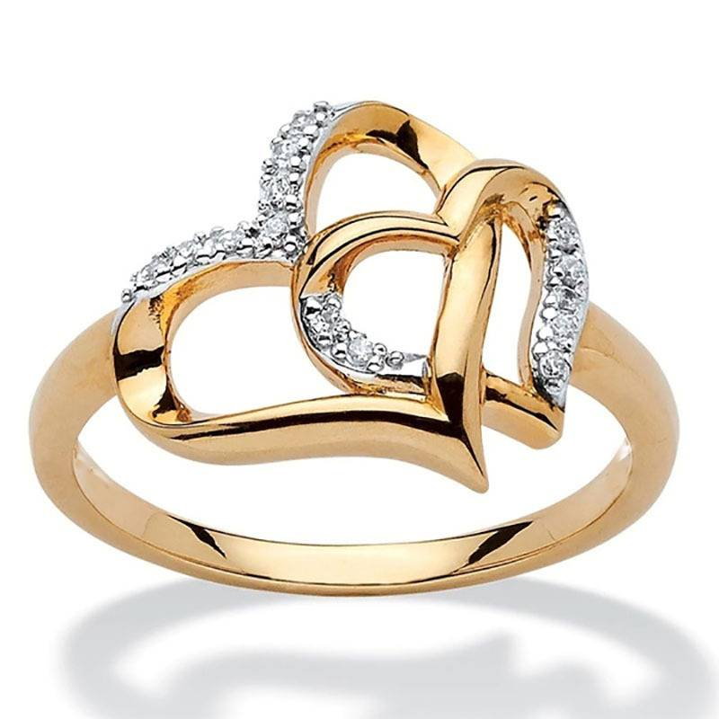 Vintage-Style Knotted Love Zirconia Gold-Tone Ring
