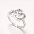 Sølvfarvet kærlighedsknude-ring i vintagestil med zirkonia