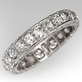 Vintage-Style Silver-Tone Eternity Band with Round Zirconia