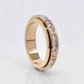 Vintage-Style Bright Line Gold-Tone Ring