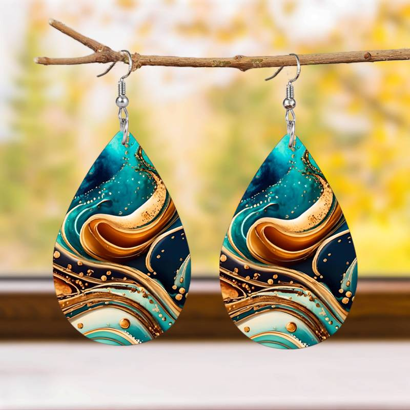Vintage-Style Colourful Chromatic Drop Earrings