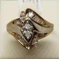 Vintage-Style Spark Spiral Gold-Tone Ring