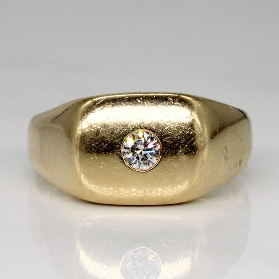 Vintage puntige goudkleurige ring met glas