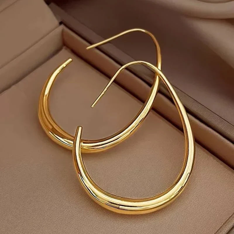 Antique-Style Hoop Earrings in Two Metal Tones