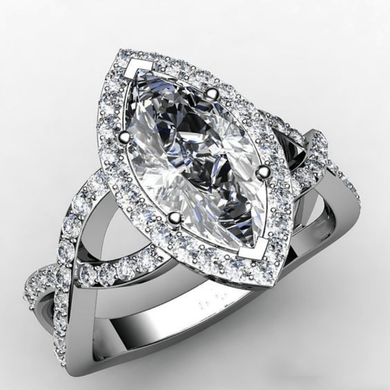 Vintage-Style Oval Glass Silver-Tone Ring