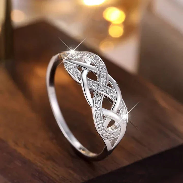 Vintage-Style Spiral Bright Silver-Tone Ring