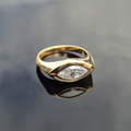 Vintage-Style Zirconia Eye Gold-Tone Ring