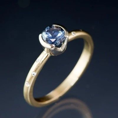 Vintage-Style Blue Crystal Ball Ring