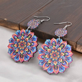 Vintage-Style Colourful Mandala Disc Earrings