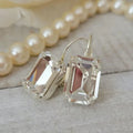 Vintage-Style White Glass Earrings
