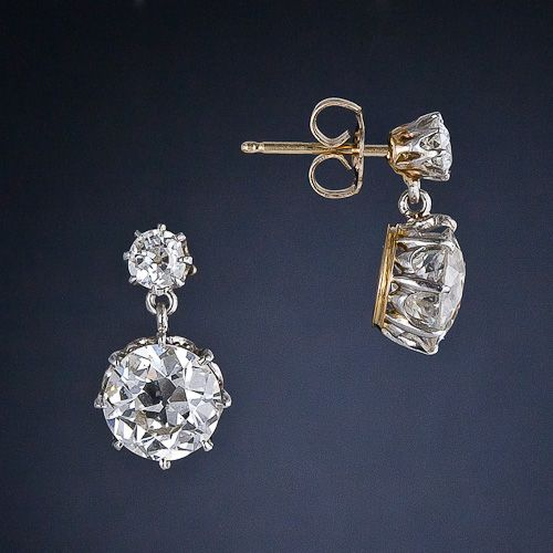 Vintage-Style Zirconia Round Gold-Tone Earrings