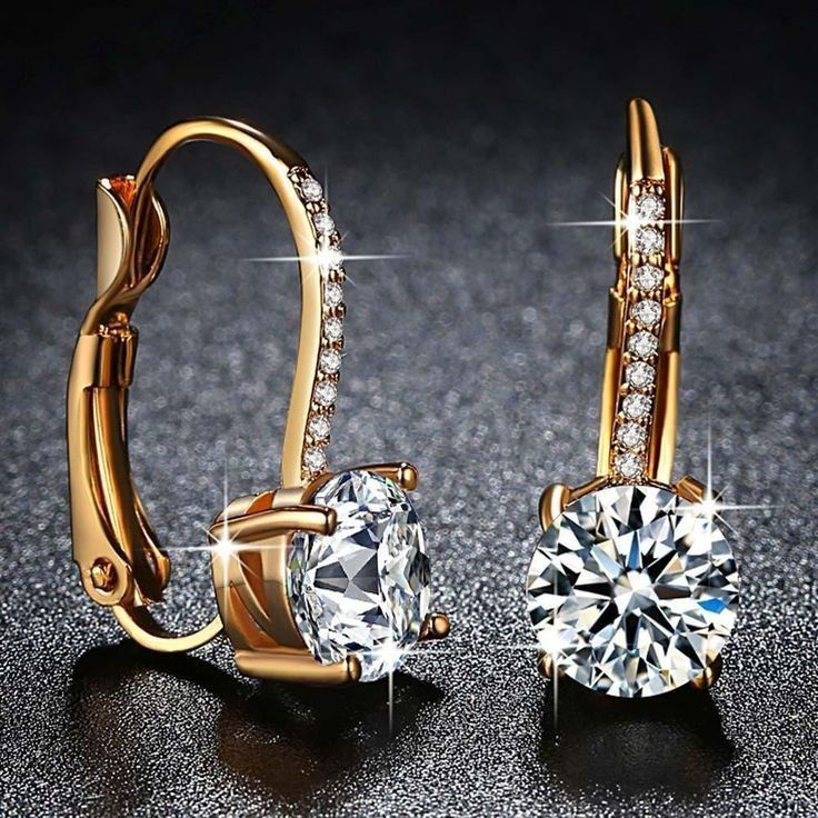 Vintage-Style Crystal Round Gold-Tone Earrings