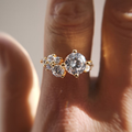 Slim Gold-Tone Ring with Twin Zirconia Stones