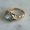 Vintage-Style Blue Stone Gold-Tone Ring