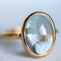 Vintage-Style Aquamarine-Look Glass Ring