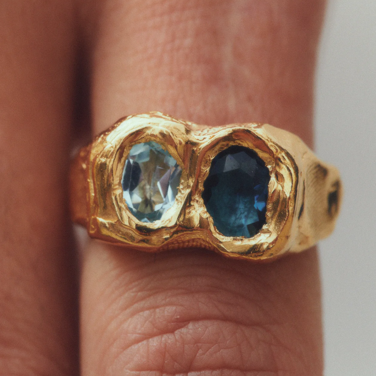 Vintage-Style Forged Gold-Tone Ring