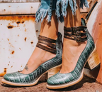Faux Leather Triple Strap Block Heel Sandals