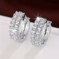 Bright Silver-Tone Stud Earrings