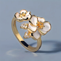 White Blossom Gold-Tone Ring