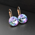 Ronde oorbellen met violette en groene zirkonia