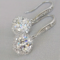 White Glass Silver-Tone Earrings