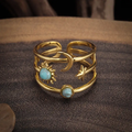 Vintage-Style Cosmic Blue Opal-Look Ring