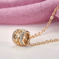 Bright Gold-Tone Pavé Ring Pendant Necklace