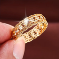 Hollow Bright Gold-Tone Ring