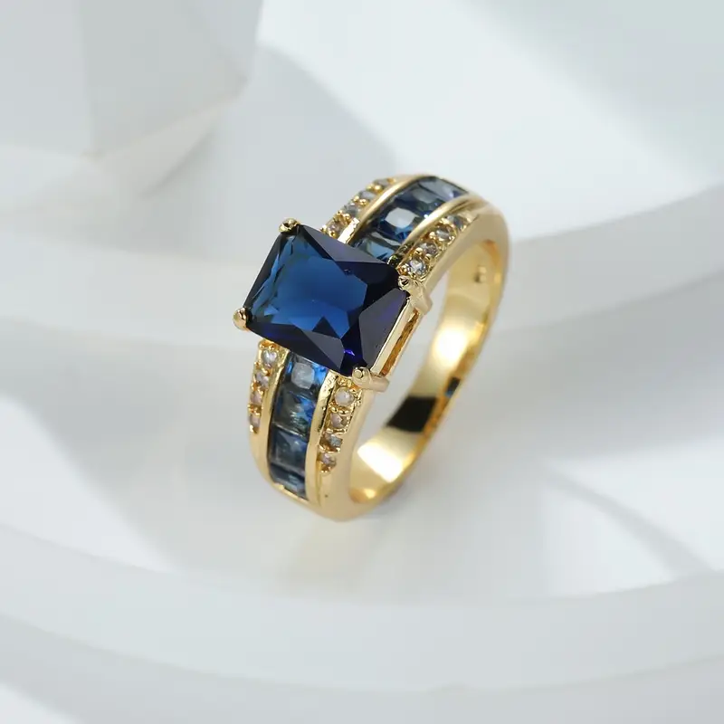 Blue and Gold-Tone Ring