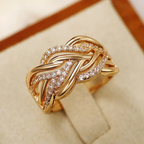 Gold-Plated Interwoven Knot Band Ring