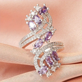 Spiraalring met paarse zirkonia