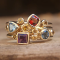 Colourful Layered Gold-Tone Ring
