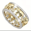 Bright Gold-Tone Elephant Ring