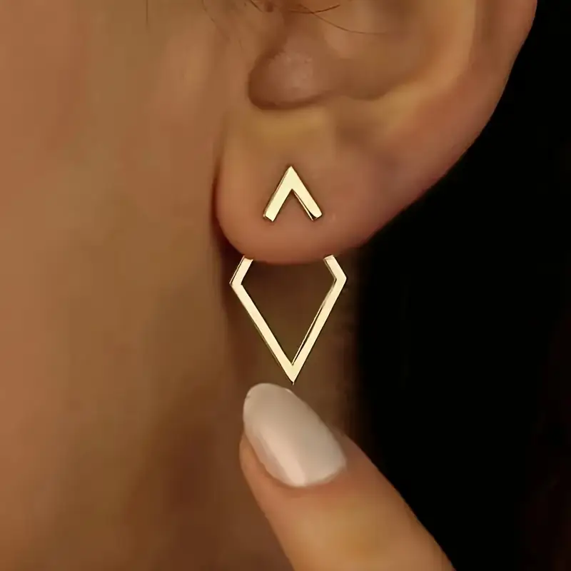 Vintage-Style Geometric Gold-Tone Earrings