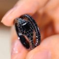 Vintage-Style Black Ring Set