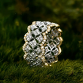 Sparkling Hollow Two-Tone Ring