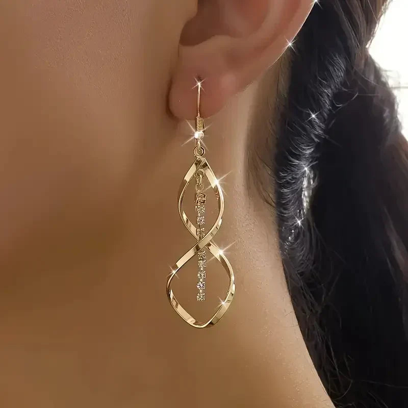 Sunbeam Spiral Earrings in Two Metal Tones