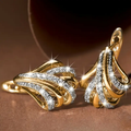 Bright Irregular Gold-Tone Earrings