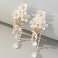 Blossom and White Pearl Dangle Earrings