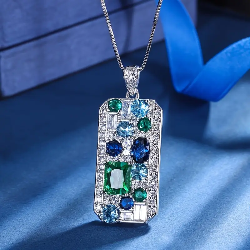 Bright Blue and Green Necklace
