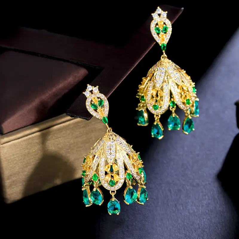Sparkling Gold-Tone Crystal Fruit Earrings